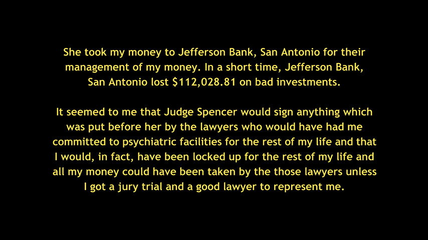 Bexar County Probate Court, Jefferson Bank, Kelly Cross, Chris Heinrichs